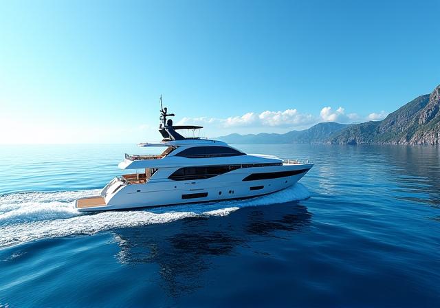 푸른 바다 위를 항해하는 고급 요트